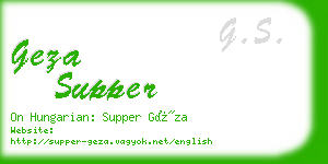 geza supper business card